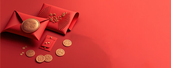 Chinese New Year - Red Envelope with copyspace (Generative Art)