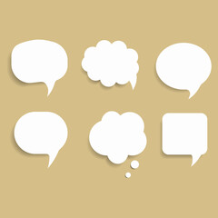 Speech thought bubble set, flat design, vector