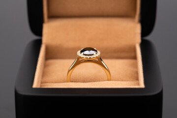 Gold Ring With Black Diamond