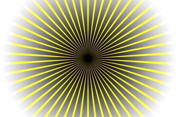 Yellow rays in black background, gradient