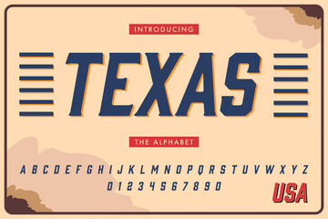 Wild West Western alphabet font vector design. Vintage type and typeface of capital and lowercase letters, numbers and punctuation marks, cowboy Ranch, old American and Texas saloon themes