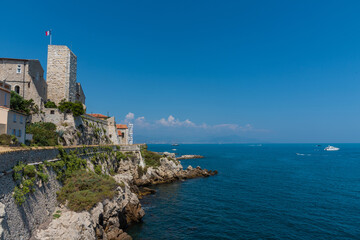 Summer vacation on the Mediterranean coast of the south of France in Antibes