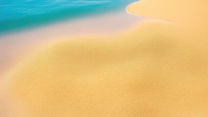 Fototapeta na wymiar Beautiful sandy beach and soft blue ocean waves.