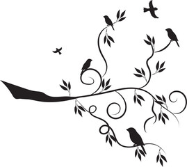 Bird branch tree