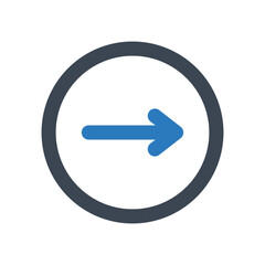Right Arrow icon - vector illustration . Arrow, Forward, Next, Right, Direction, Circle, Move, Ui, line, outline, icons .