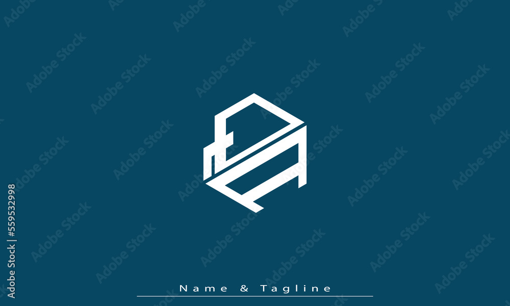 Fototapete alphabet letters initials monogram logo qa , aq
