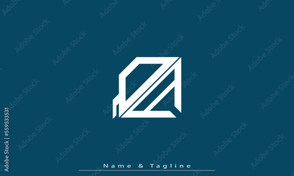 Fototapete Alphabet letters Initials Monogram logo QA , AQ