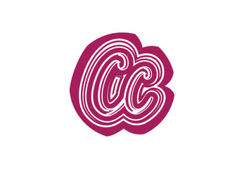 CC letter logo and icon design template