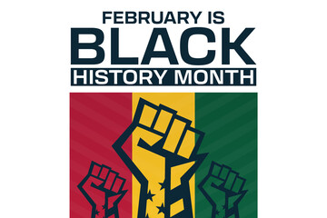 February is Black History Month. Vector illustration. Holiday poster.