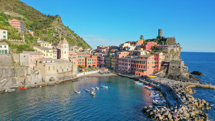 Fototapeta na wymiar Italy，Cinque Terre，landscape，at night，travel，seaside
