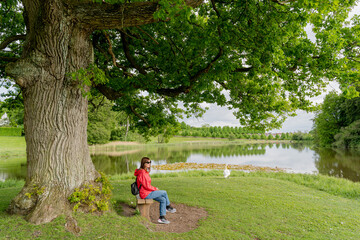 Naklejka premium Nature. Lake and park. Denmark. Copenhagen.
