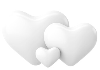 3D heart. Heart family. 3D illustration.