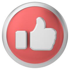 Like icon. like button. 3D illustration.