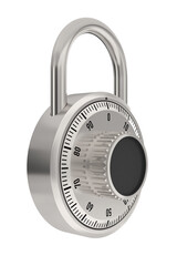 Combination padlock on white background. Isolated 3d illustration