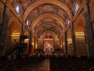 Obraz premium The interiors of St John's Co-Cathedral Valletta Malta