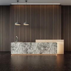 Luxury modern reception desk - 3D rendering - 559539716