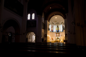 Obraz premium Interior Red Church or Church Of Saints Simon and Helen at Independence Square. Minsk