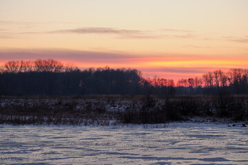 sunrise over the field