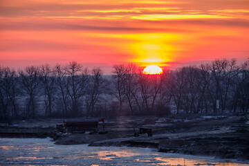 sunrise over the river