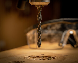 Drill and eye protection