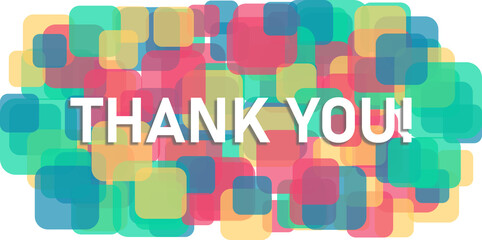 Thank You! colorful banner with transparent background for presentations and web design (.png)