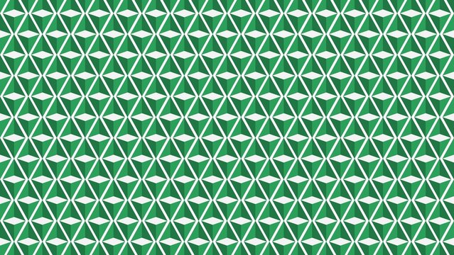 Seamless background with diamond and triangle shapes. Green in color. 