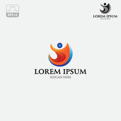 people and social abstract logo design