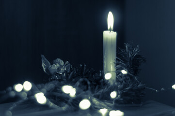 christmas candles on a dark background