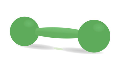 Retro green dumbbells. vector illustration