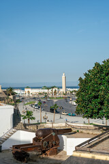 Aerial view over the Mediterranean sea in Tanger, Morocco
