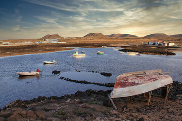 Majanicho fishing village, Fuerteventura, Canary Islands, Spain