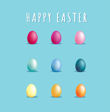 happy easter card with modern style  eggs
