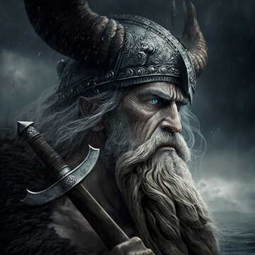 Norse mythology god Baldr. Created with Generative AI technology.