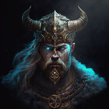 Norse mythology god Baldr. Created with Generative AI technology.