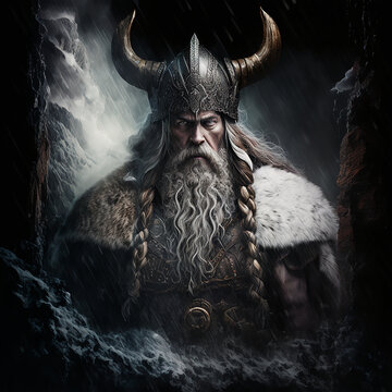 Norse mythology god Baldr. Created with Generative AI technology.