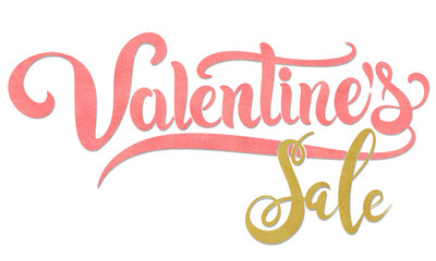 Valentines sale text typography lettering