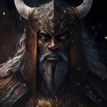Norse mythology god Heimdall. Created with Generative AI technology. Stock  Illustration