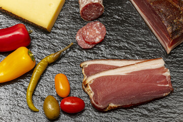 south tyrolean speck on slate