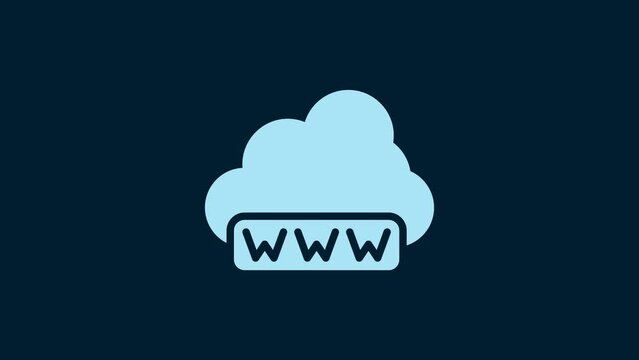 White Software, web development, programming concept icon isolated on blue background. Programming language and program code on screen laptop. 4K Video motion graphic animation
