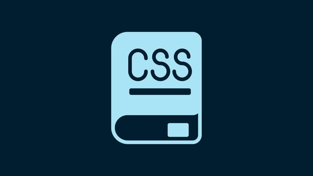 White Books about programming icon isolated on blue background. Programming language concept. PHP, CSS, XML, HTML, Javascript learning. 4K Video motion graphic animation