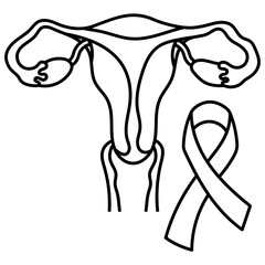 Cervical Cancer line icon