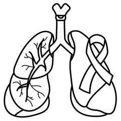 Lung Cancer line icon