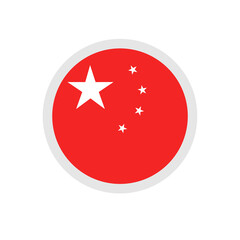 National flag of China, round icon, heart icon and location sign, png