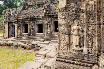 Ancient ruined temple in Angkor Wat Temple Complex, Siem Reap, Cambodia