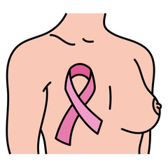 Breast Cancer filled outline icon