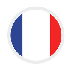 National flag of France, round icon,  and location sign PNG