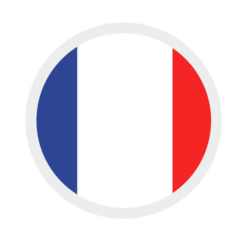 National flag of France, round icon,  and location sign PNG