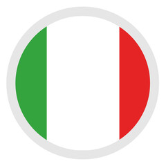 National flag of Italy, round icon and location sign PNG