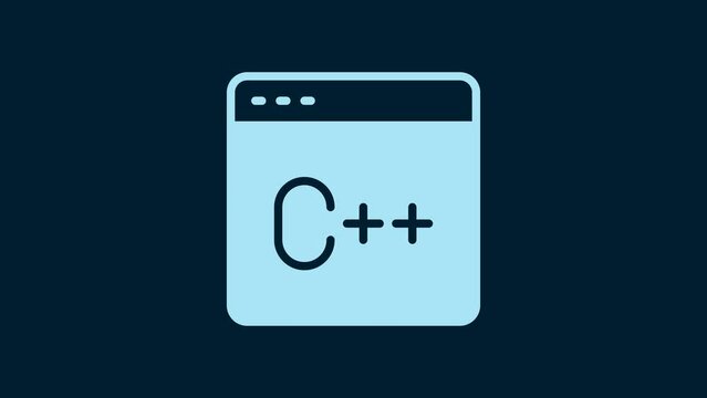 White Software, web developer programming code icon isolated on blue background. Javascript computer script random parts of program code. 4K Video motion graphic animation