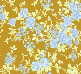 Rolgordijnen seamless floral design pattern textile print © chetna sonia